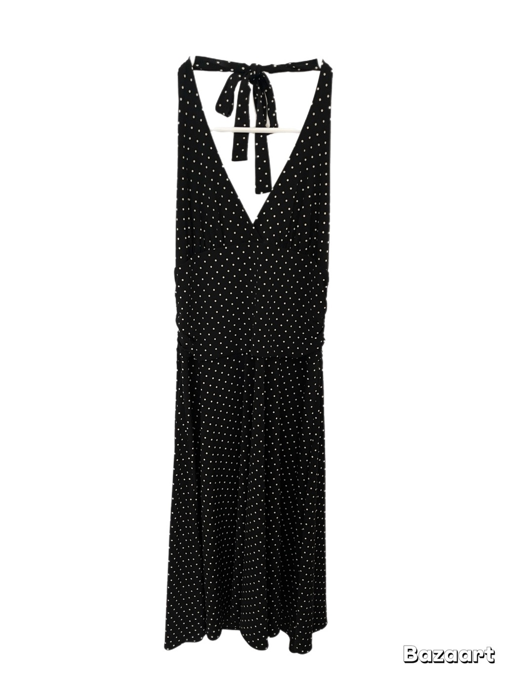 BCBG Max Azria Black with White Polka Dots Sundress Size Medium